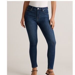 Quince Dark Indigo High-Rise Skinny Jeans 28